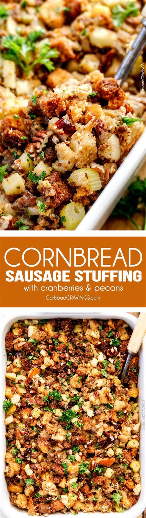 Cornbread Sausage Stuffing With Cranberries And Pecans