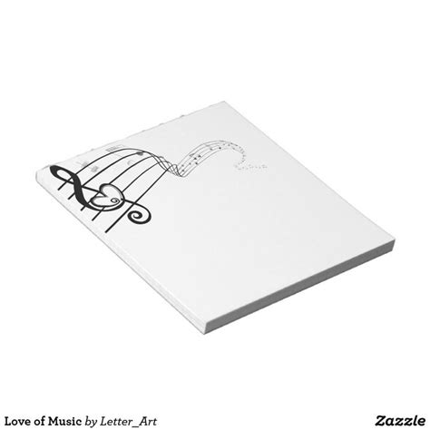 Love Of Music Notepad Personalized Stationery Custom