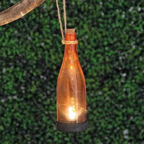 Orange Solar Powered Hanging Glass Bottle Bits And Pieces