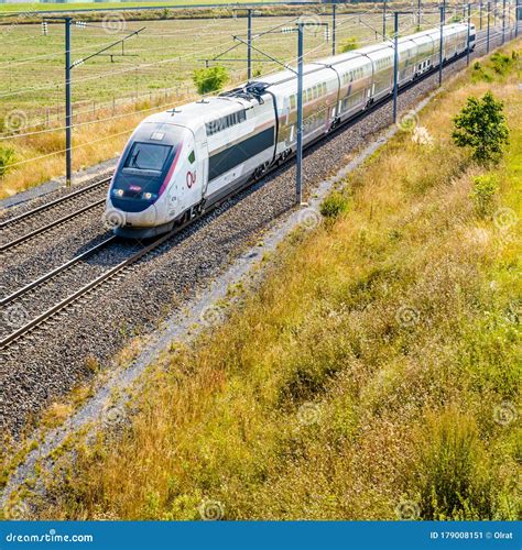 A Tgv Duplex High Speed Train In The French Countryside Editorial Photo