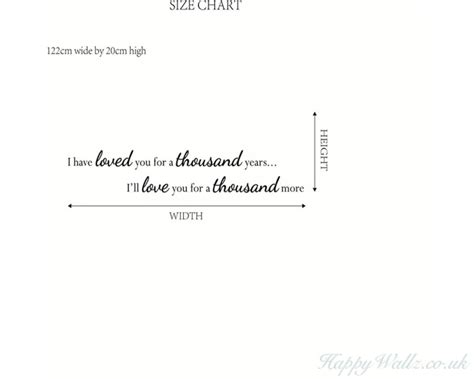 I Have Loved You A Thousand Years Wall Decal Bedroom Wall Decal Love Wall Decal Love You