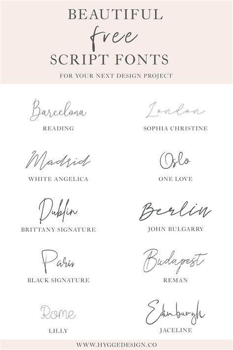 Fontsup.com is a database of free fonts. 10 Beautiful Free Script Fonts - hyggedesign.co