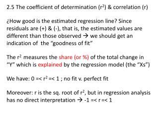 PPT The Coefficient Of Determination R Correlation R