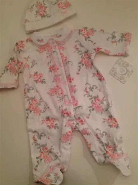 Little Me Baby Girls Coverall Hat Outfit Set Size 3 6 Months Pink