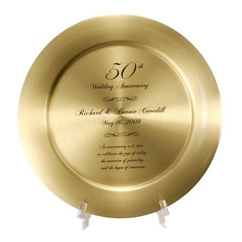Impressive Personalized 50th Anniversary Solid Brass Keepsake Plate
