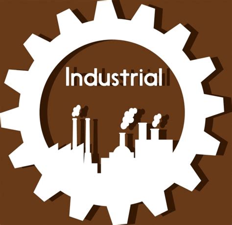 Industrial Logo Design Gear And Plant Icons Style Free Vector In Adobe
