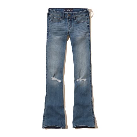 Lyst Hollister Low Rise Flare Jeans In Blue