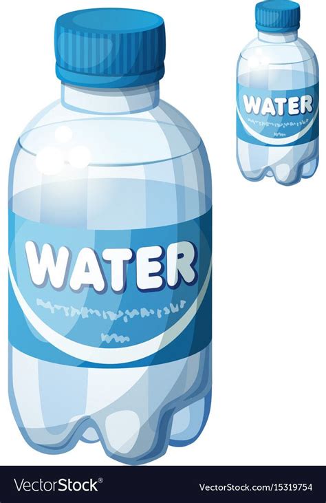 Bottle Of Water Cartoon Icon Isolated Royalty Free Vector Bottle
