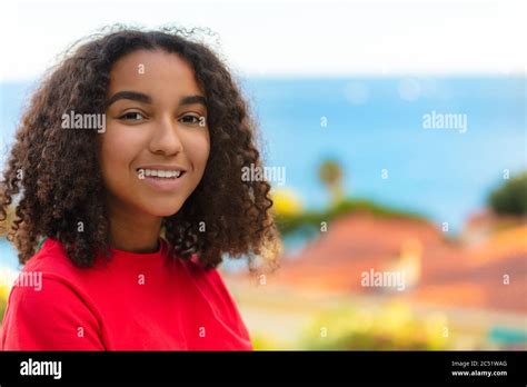 Beautiful Biracial Mixed Race African American Teenager Teen Girl Young