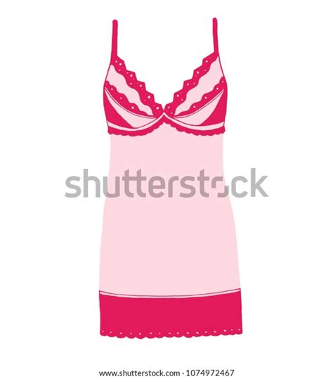 Sketch Lingerie Sexy Nightgown Vector Illustration Stock Vector Royalty Free 1074972467