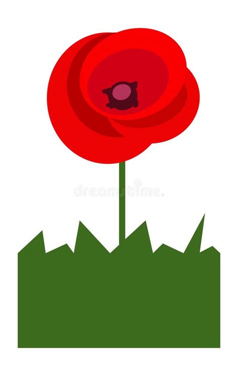 Red Poppy Flower Web Banner Background Vector Stock Illustration
