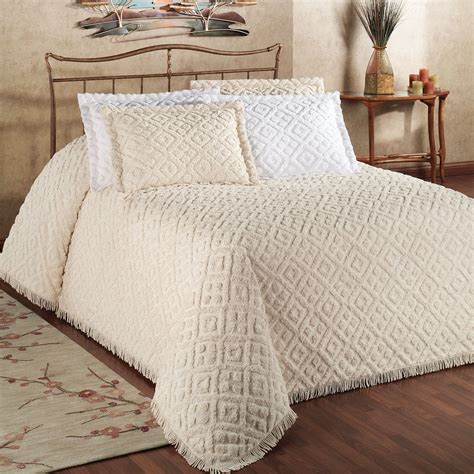 Diamond Cotton Chenille Bedspread Bedding