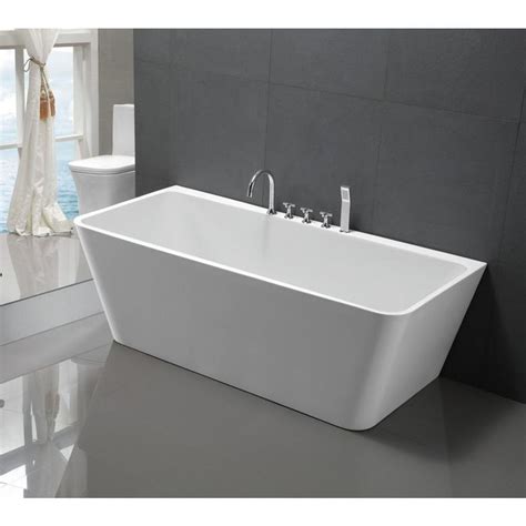 Empava 67 In Acrylic Freestanding Bathtub Flatbottom Stand Alone Tub