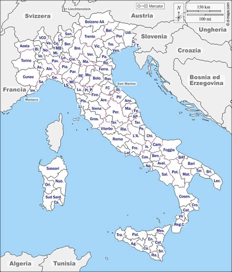 Italia Mappa Gratuita Mappa Muta Gratuita Cartina Muta Gratuita