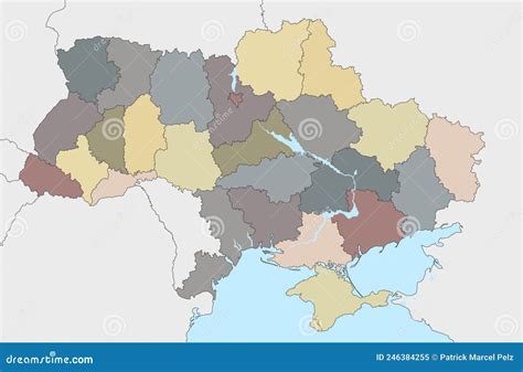 Ukraine Map And Administrative Divisions Stock Vector Illustration Of