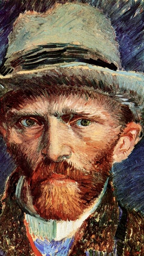 Vincent Van Gogh🌻 Self Portrait With Grey Felt Hat 1886 1887detail