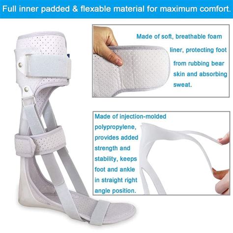Ankle Foot Orthosis Support Afo Leaf Spring Splint Color Silver Size Os