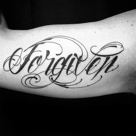 30 Forgiven Tattoo Designs For Men Word Ink Ideas