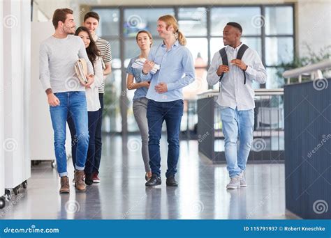 Group Of Students In University Hallway Stock Image Image Of Training