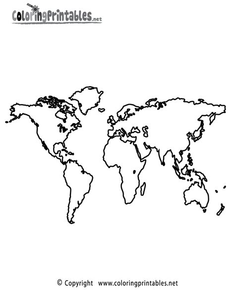 World Map Coloring Page A Free Travel Coloring Printable
