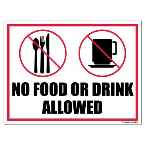 No Food Or Drink Allowed Sign Or Sticker 6