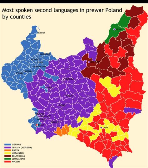 Second Most Spoke Languages In Interwar Poland R Mapporn