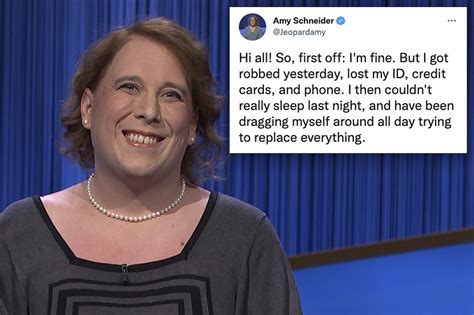 Jeopardy Champ Amy Schneider Reveals She Was Robbed