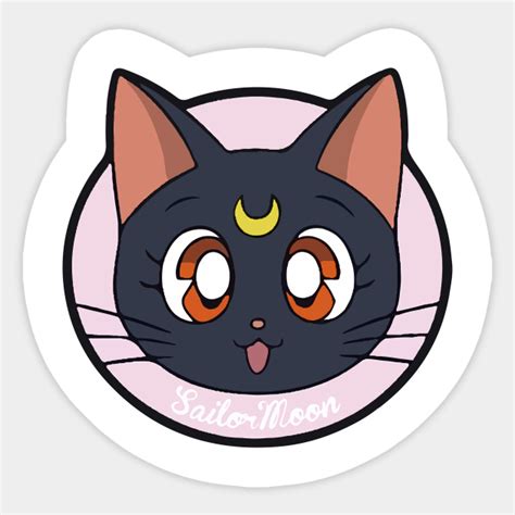 Luna Sailor Moon Cute Kawaii Cat Sailor Moon Sticker TeePublic