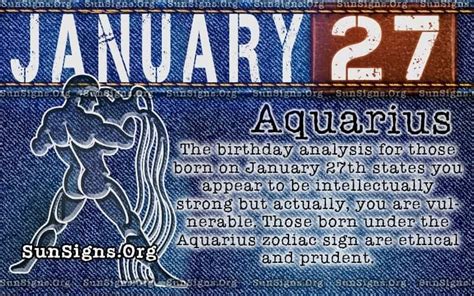 January 27 - Aquarius Birthday Horoscope Personality Traits | Sun Signs