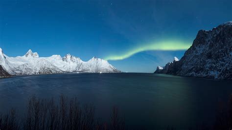 Northern Lights On The Senjahopen Peak Senja Mefjordbotn Troms