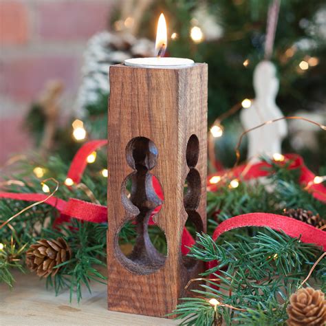 Wooden Log Candle Holders