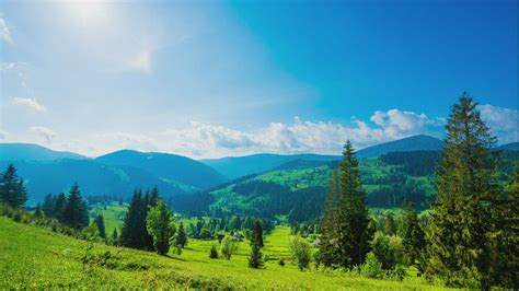 Mountains Landscape In Blue And Green Tones Free Stock Video