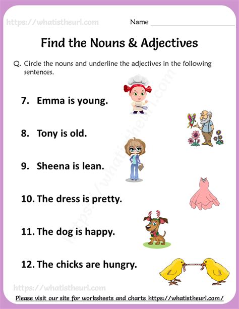 Find The Nouns Adjectives Worksheet Your Home Teacher