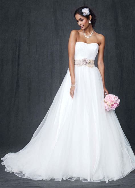Strapless Ruched Bodice Tulle Ball Gown Davids Bridal Davids
