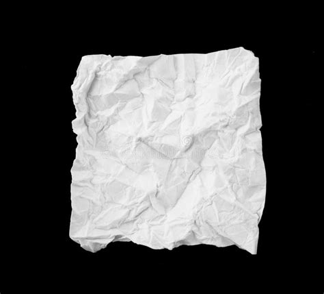 White Broken And Creased Paper Note Isolated On A Black Background