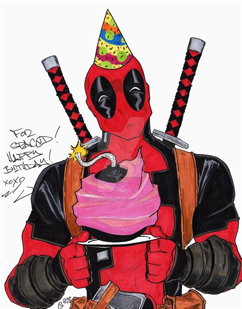 Deadpool Happy Birthday Card Happy Birthday From Deadpool By