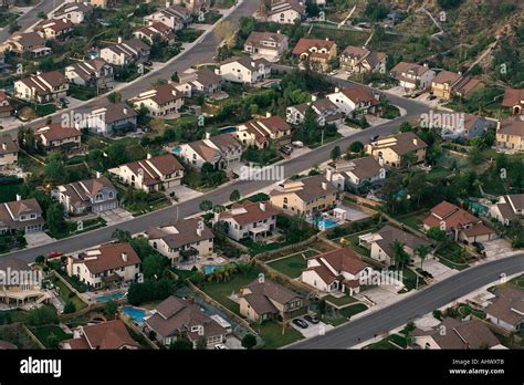 Aerial Of Suburban Neighborhood Stock Photo Alamy