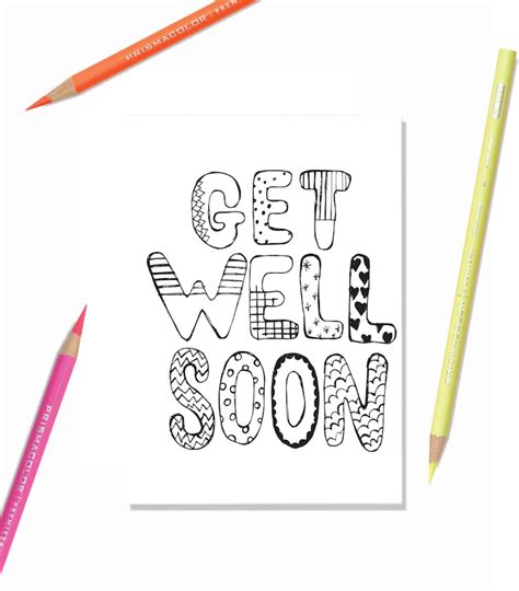 Printable Greeting Card Get Well Soon Kids Etsy