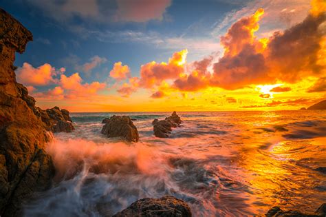 Images California Usa Ocean Cliff Nature Sunrises And Sunsets Coast
