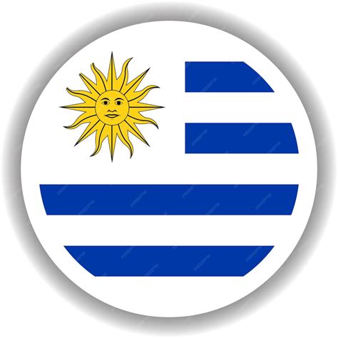 Bandera De Uruguay Forma Redonda Vector Premium