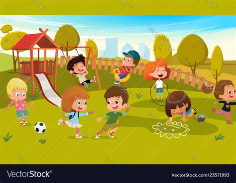 Kids Play Park Playground Royalty Free Vector Image