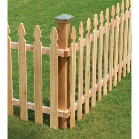 3 12 Ft X 8 Ft Pressure Treated Pine Spaced French Gothic Fence