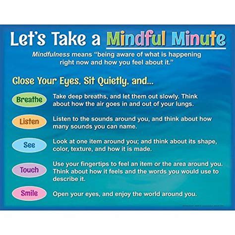 Really Good Stuff Lets Take A Mindful Minute Laminated Poster