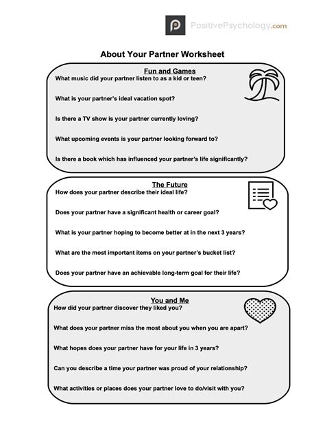 Printable Couples Therapy Worksheets