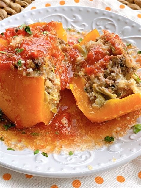 Italian Style Beef Stuffed Peppers With Cauliflower Rice Proud