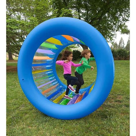 Hearthsong Roll With It Giant Inflatable Colorful Rolling Wheel For