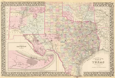 Old Historical City County And State Maps Of Texas Texas Map 1800
