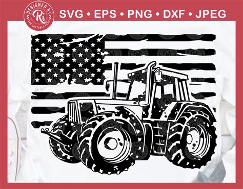 Farm Tractor Svg Tractor Svg Usa Flag Svg Farm Tractor Etsy