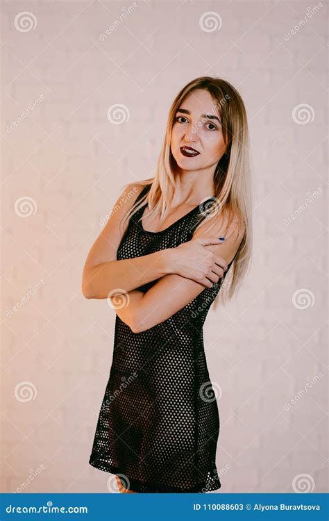 Beautiful Girl In See Through Dress Stock Image Image Of Length Fashion 110088603