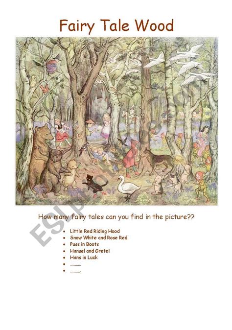 Fairy Tale Wood Esl Worksheet By Nartenut